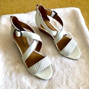 Lucky Brand White Wedge Sandal sz 7.5
